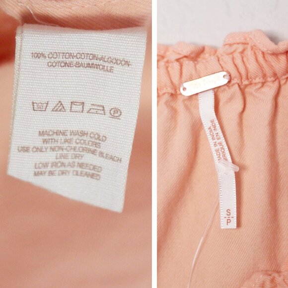 Free People Fleur Du Jour Off-The-Shoulder Pink Floral Embroidered Dress S $148 - Picture 11 of 15